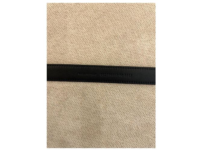 Saint Laurent Cassandre schmaler Ledergürtel schwarz - Ansicht 9