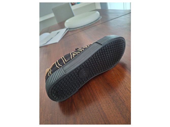 Autre Marque Sneakers Prima Classe Nere con Borchie e Stampa Mappa Nero D'oro - vista 7