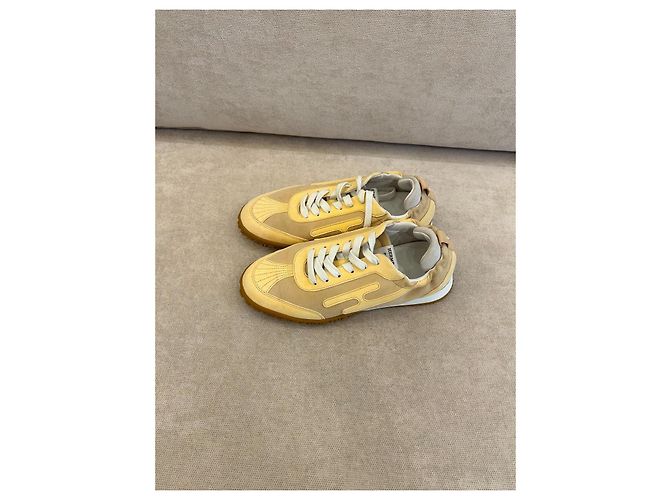 Hermès Jet Sneakers Giallo Scamosciato - vista 3