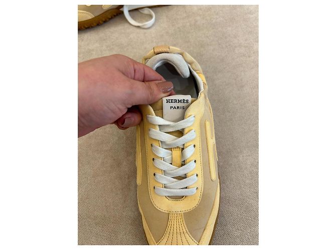 Hermès Jet Sneakers Giallo Scamosciato - vista 6