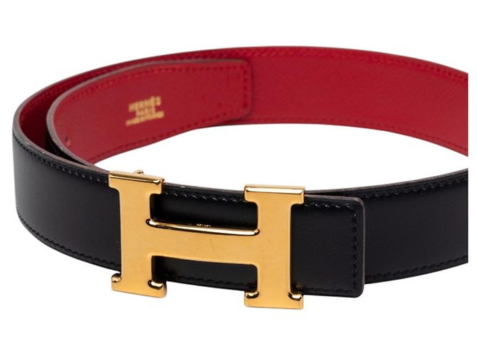 Hermès Cinturón Hermes Constance H Negro Roja - vista 4