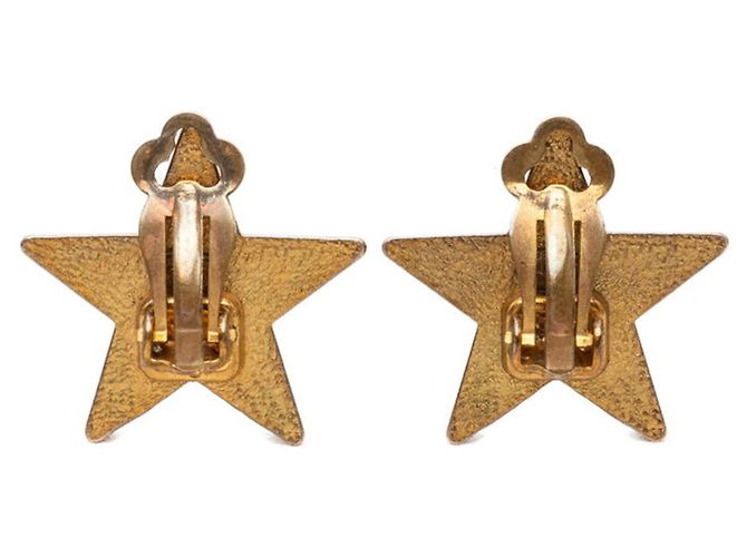 Orecchini Chanel Coco Mark Star Motif Nero D'oro - vista 2