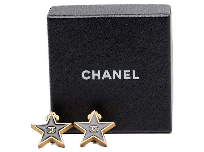 Orecchini Chanel Coco Mark Star Motif Nero D'oro - vista 4