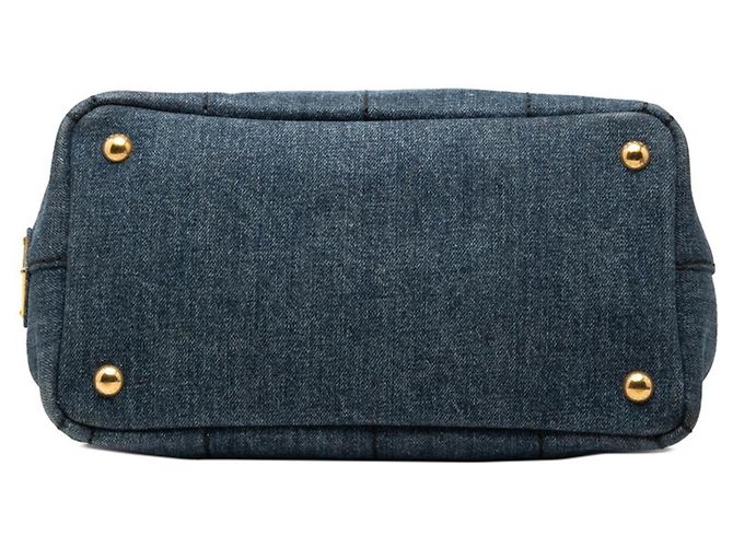 Sac Tote Prada Canapa com Placa de Logotipo Triangle Azul - vista 3