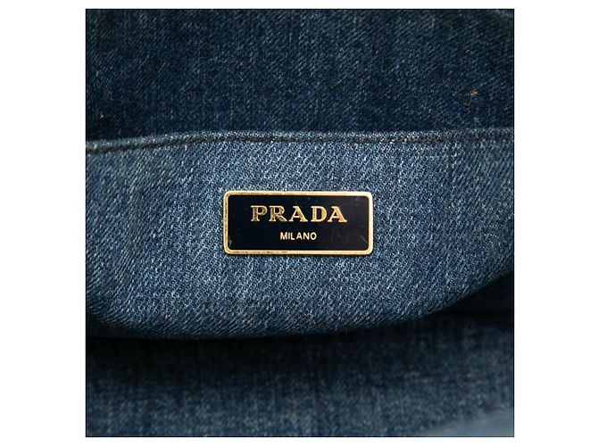 Sac Tote Prada Canapa com Placa de Logotipo Triangle Azul - vista 5