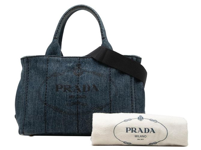 Sac Tote Prada Canapa com Placa de Logotipo Triangle Azul - vista 6