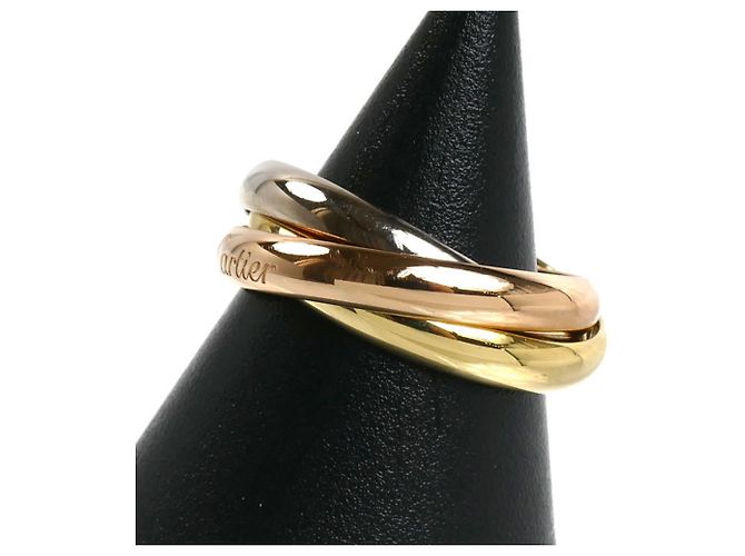 Anello Cartier Trinity in oro rosa giallo e bianco 18K - vista 2