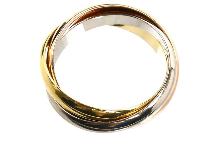 Anello Cartier Trinity in oro rosa giallo e bianco 18K - vista 3