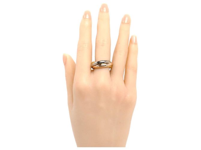 Anello Cartier Trinity in oro rosa giallo e bianco 18K - vista 6