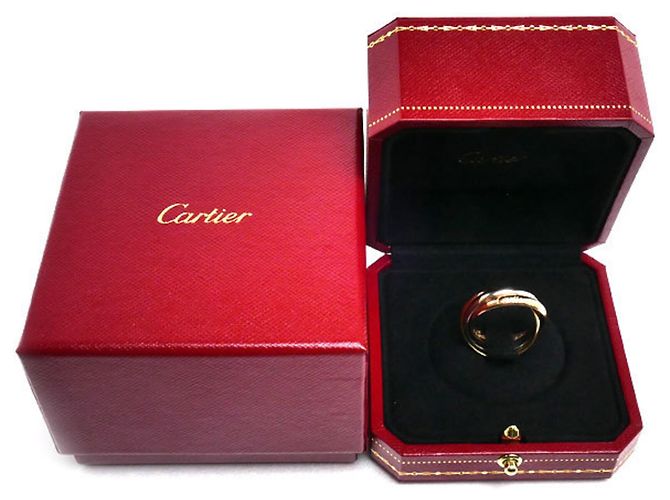 Anello Cartier Trinity in oro rosa giallo e bianco 18K - vista 7