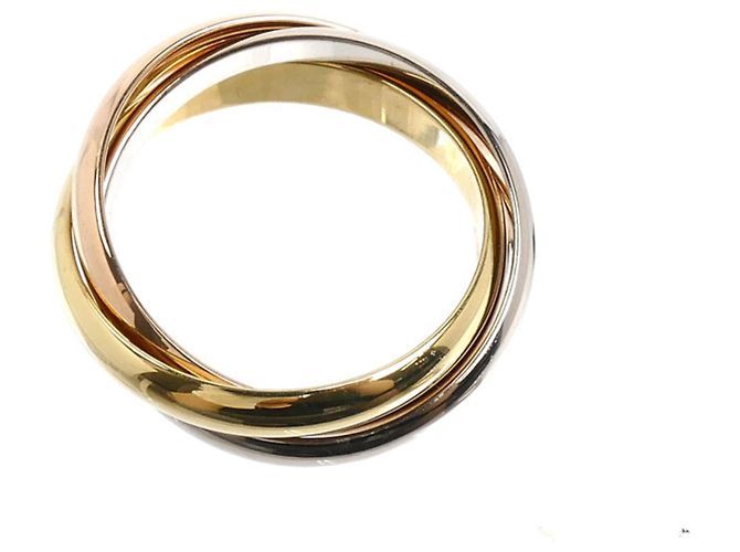 Anello Cartier Trinity in oro rosa giallo e bianco - vista 3