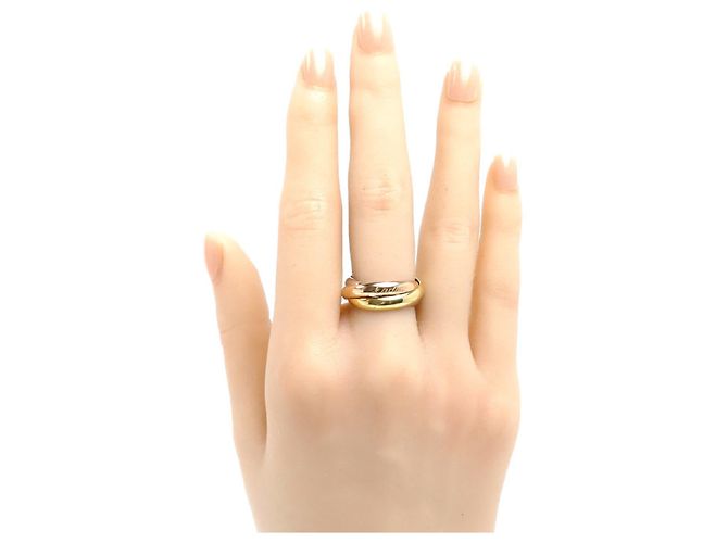 Anello Cartier Trinity in oro rosa giallo e bianco - vista 6
