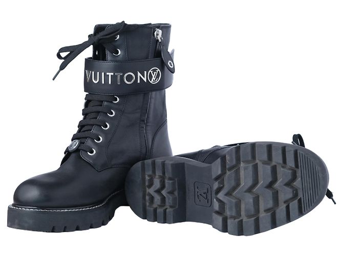 Botas Territory Flat Ranger en piel de becerro Louis Vuitton Negro - vista 10
