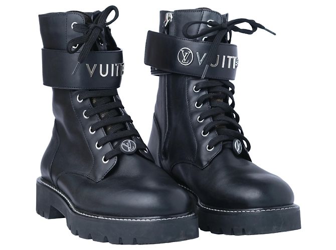 Botas Territory Flat Ranger en piel de becerro Louis Vuitton Negro - vista 2