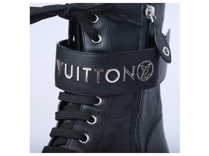 Botas Territory Flat Ranger en piel de becerro Louis Vuitton Negro - vista 4