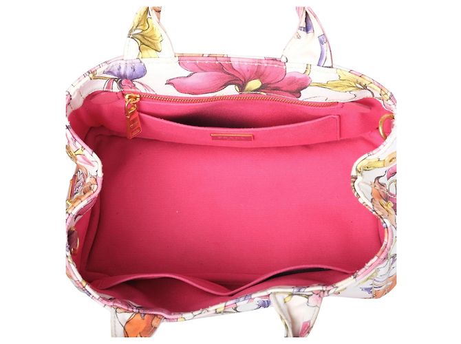 Borsa Tote Small Canapa con stampa floreale Prada Multicolore - vista 10