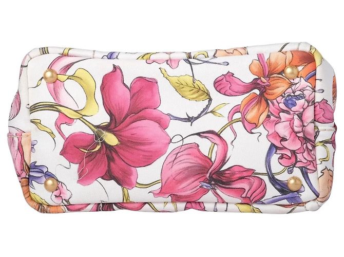 Borsa Tote Small Canapa con stampa floreale Prada Multicolore - vista 3