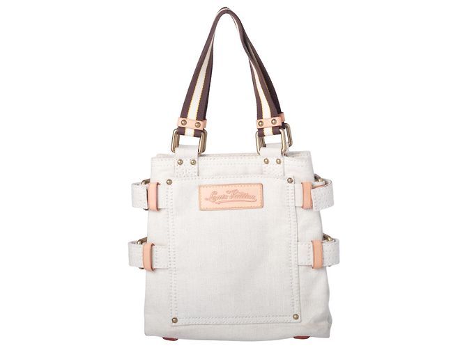 Borsa Cabas Pm Globe in tela rossa Louis Vuitton Beige - vista 2