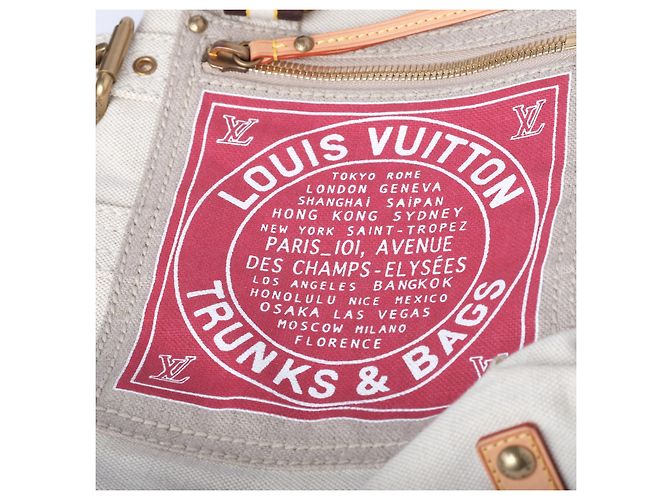 Borsa Cabas Pm Globe in tela rossa Louis Vuitton Beige - vista 4