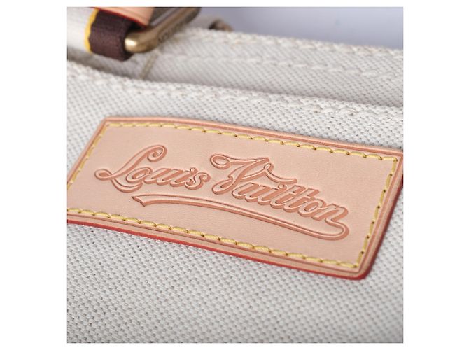 Borsa Cabas Pm Globe in tela rossa Louis Vuitton Beige - vista 8