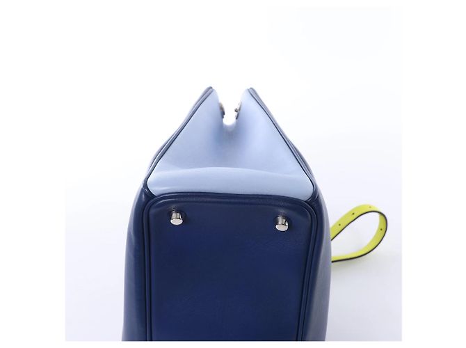 Borsa 2Way Diorissimo in pelle blu navy x giallo - vista 9