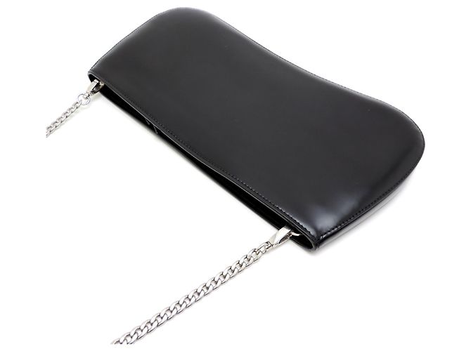 Borsa a tracolla in pelle nera Prada Sydney Nero - vista 4