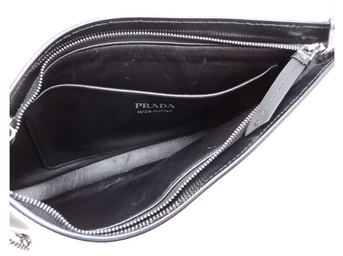 Borsa a tracolla in pelle nera Prada Sydney Nero - vista 6