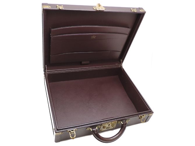 Valigetta in pelle Taiga Louis Vuitton Marrone - vista 3