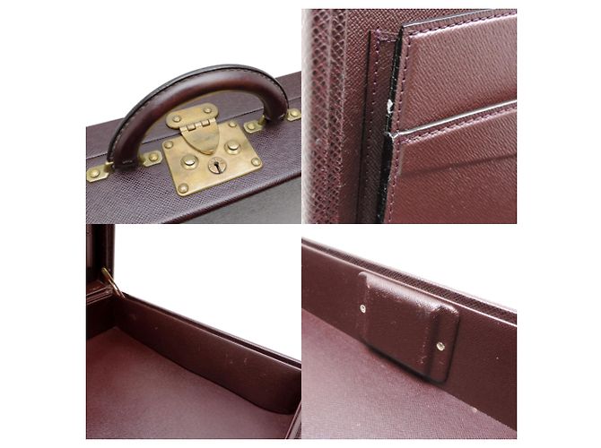 Valigetta in pelle Taiga Louis Vuitton Marrone - vista 7