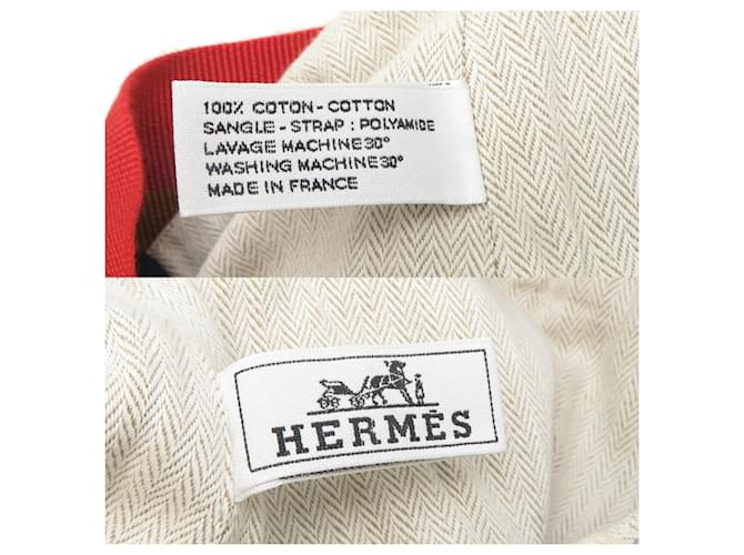 Hermès Borsa a tracolla in cotone Hermes Cavalier Beige - vista 8