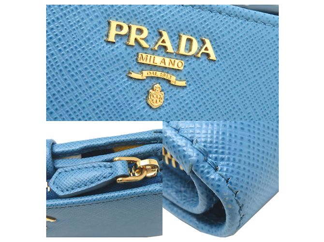 Saffiano Portafoglio bi-fold da donna Prada Bianco Blu Multicolore Giallo Blu navy - vista 10