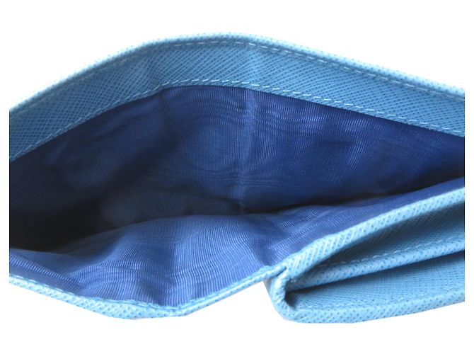 Saffiano Portafoglio bi-fold da donna Prada Bianco Blu Multicolore Giallo Blu navy - vista 6