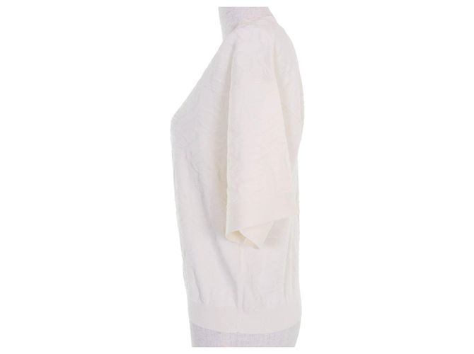 Hermès Hermes Naoussa Chne Dunkel Ivory Silk Knit Crudo - vista 2
