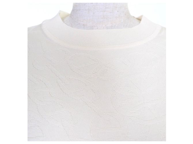 Hermès Hermes Naoussa Chne Dunkel Ivory Silk Knit Crudo - vista 4