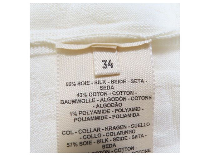 Hermès Hermes Naoussa Chne Dunkel Ivory Silk Knit Crudo - vista 6