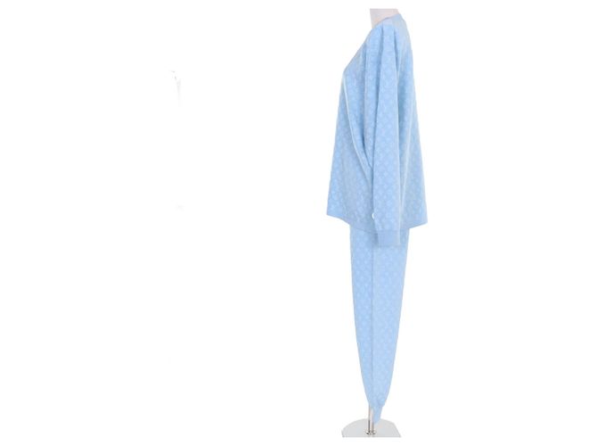 Set 2way in seta jacquard Monogram Louis Vuitton Blu Blu chiaro - vista 2
