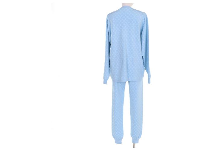 Set 2way in seta jacquard Monogram Louis Vuitton Blu Blu chiaro - vista 3