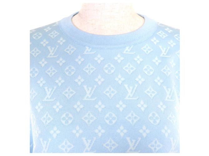 Set 2way in seta jacquard Monogram Louis Vuitton Blu Blu chiaro - vista 4