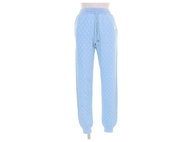 Set 2way in seta jacquard Monogram Louis Vuitton Blu Blu chiaro - vista 5