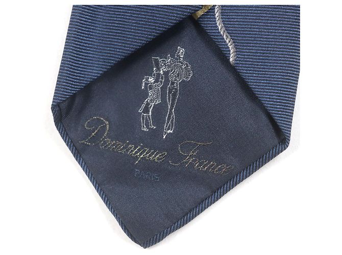 Autre Marque Cravatta in seta Dominique France Ecusson Blu Blu navy - vue 6