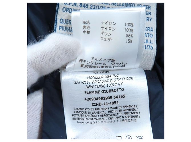 Moncler FLAMME GIUBBOTTO Abrigo de nylon y plumón Azul Azul marino - vista 12