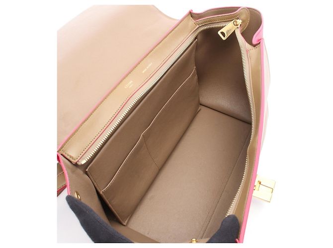 Céline Borsa a mano CELINE Trapeze Small in pelle Marrone Rosa - vista 3