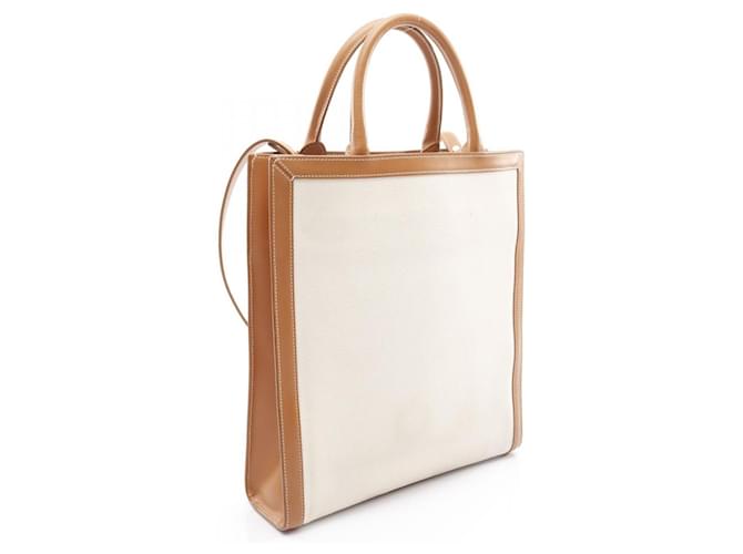Cabas Céline Borsa Tote Verticale Celine Small Marrone Bianco - vista 2