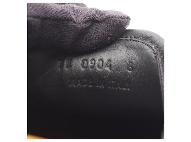Fendi Monster Bugs Eye Suede Leather Slip-on Schwarz Gelb - Ansicht 6