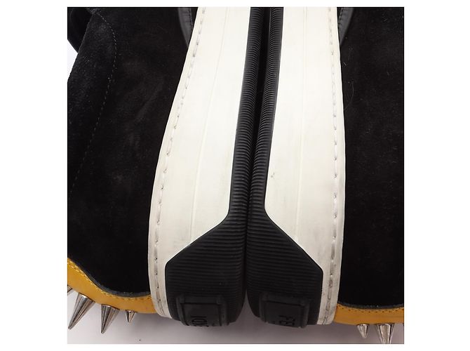 Fendi Monster Bugs Eye Suede Leather Slip-on Schwarz Gelb - Ansicht 9