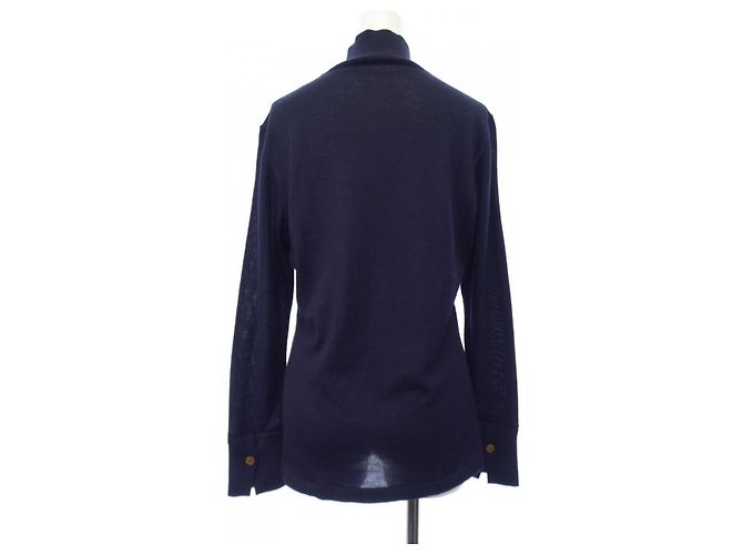 Maglia in cashmere e seta Hermès Blu Blu navy - vista 2