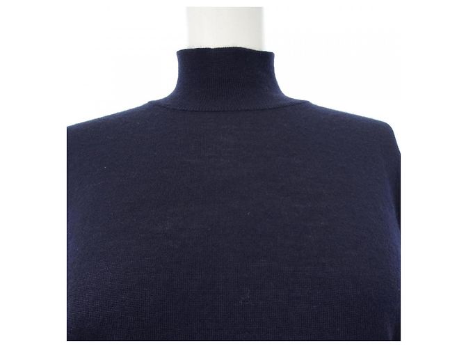Maglia in cashmere e seta Hermès Blu Blu navy - vista 5