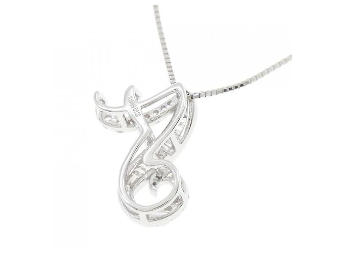 Autre Marque Au750 Weißgold Initial A Diamant Halskette Silber - Ansicht 4