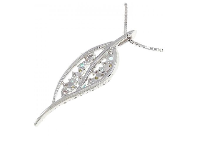 Autre Marque Collana in oro bianco Au750, tormalina e diamante Argento - vista 4