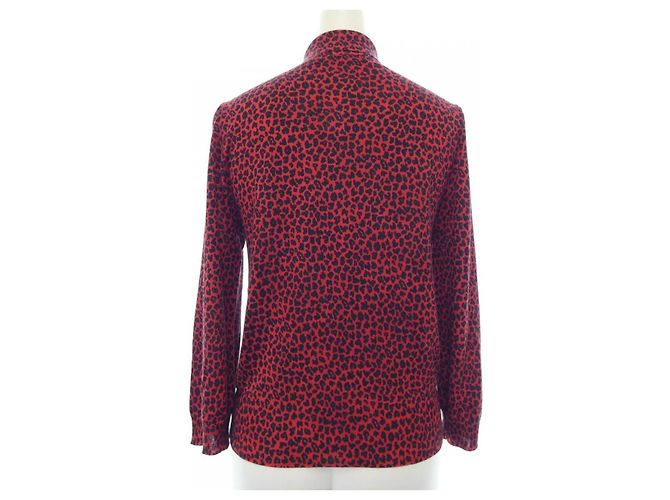 Top in seta e cashmere Christian Dior 144S71AM120 Nero Rosso - vista 2
